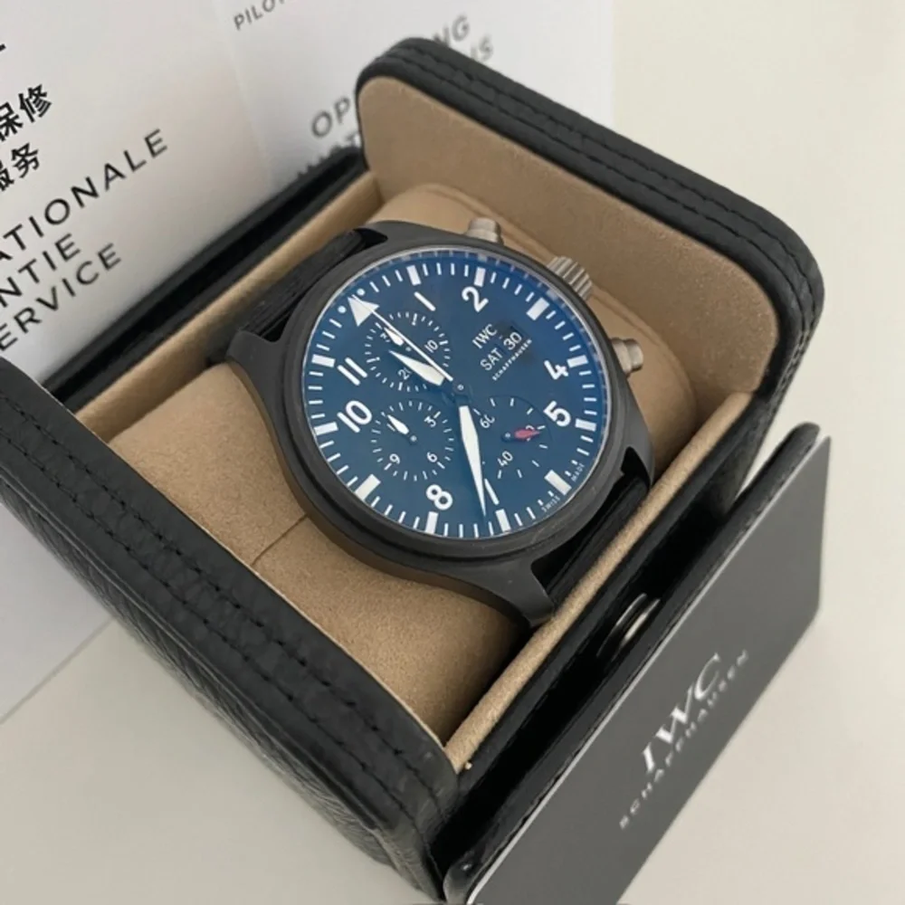 Exceptional IWC Pilot Chronograph Top Gun - Warranty, Box and Papers